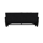 Black 63.8 3-in-1 Velvet Loveseat Pull Out Sofa Bed with Side Storage for Living Room