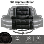 Black Swivel Rocker Recliner with Heat, Massage & USB Ports
