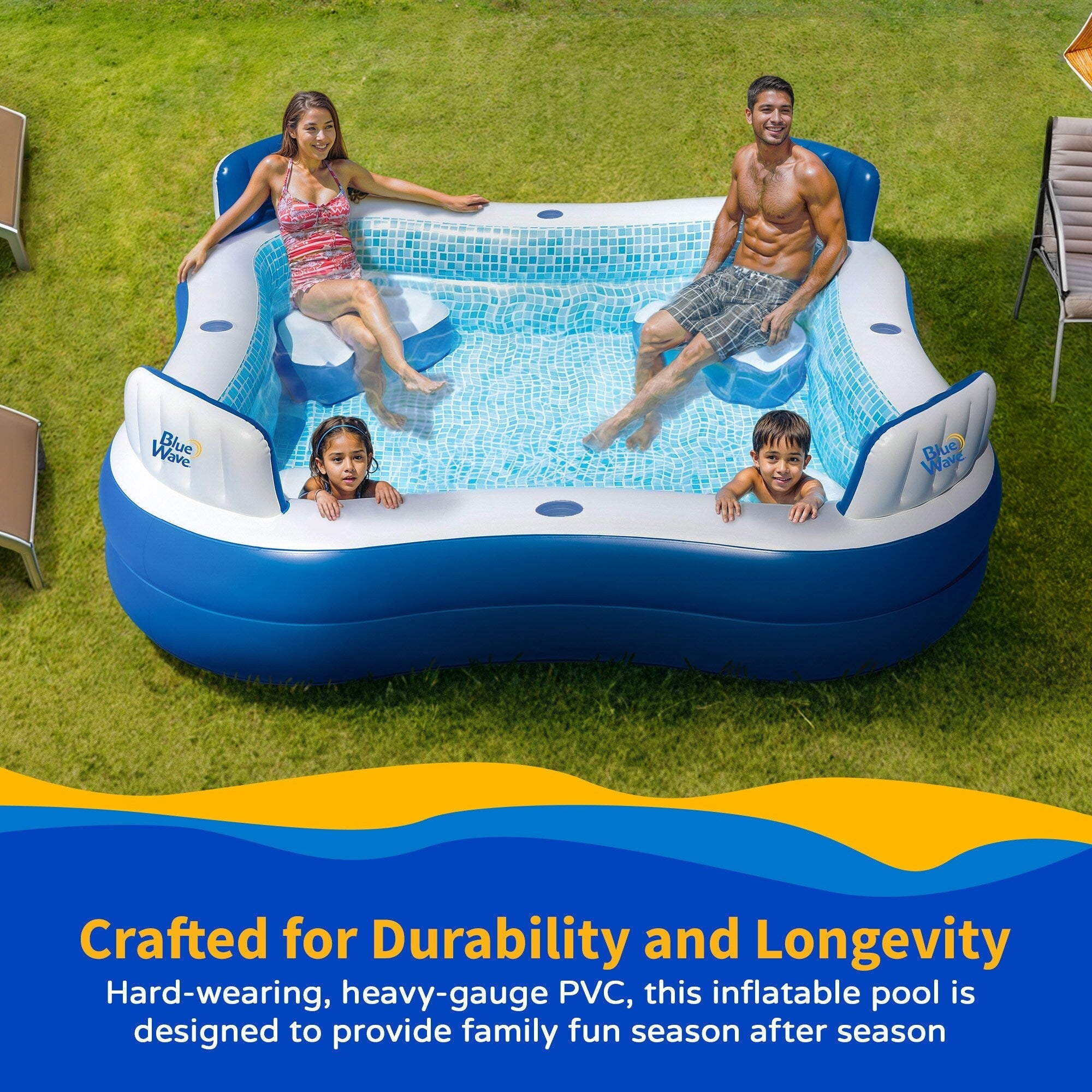 Blue Wave Premier Inflatable Pool with Cover - One-size