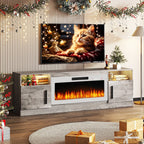Bossin 70 Fireplace TV Stand with 36 Electric Fireplace, TV Stand for TVs Up to 80, 16 Colors LED Lights/Entertainment Center