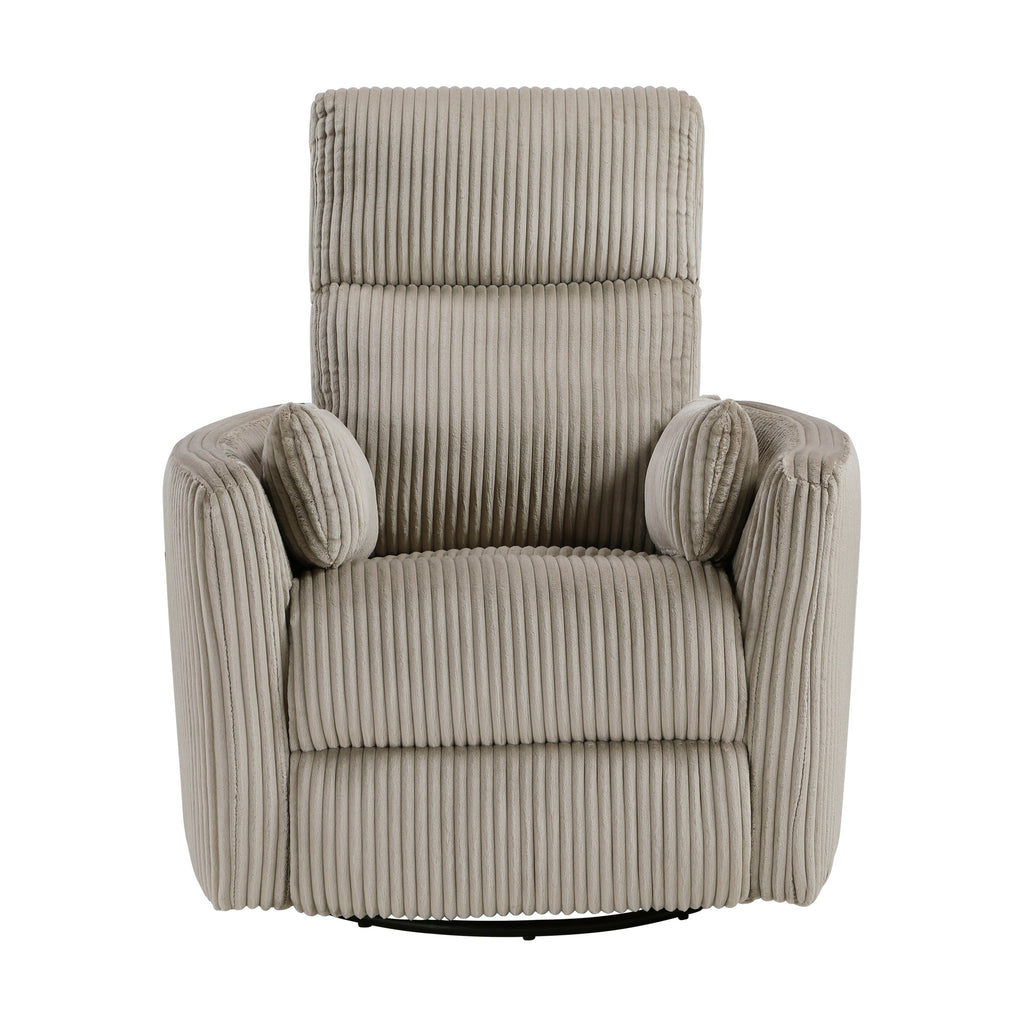 Braidy Corduroy Swivel Glider Manual Reclining Chair