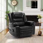 Brown Manual Recliner with 8-Point Massage, Heated Function, and Sturdy Frame for Living Room Comfort
