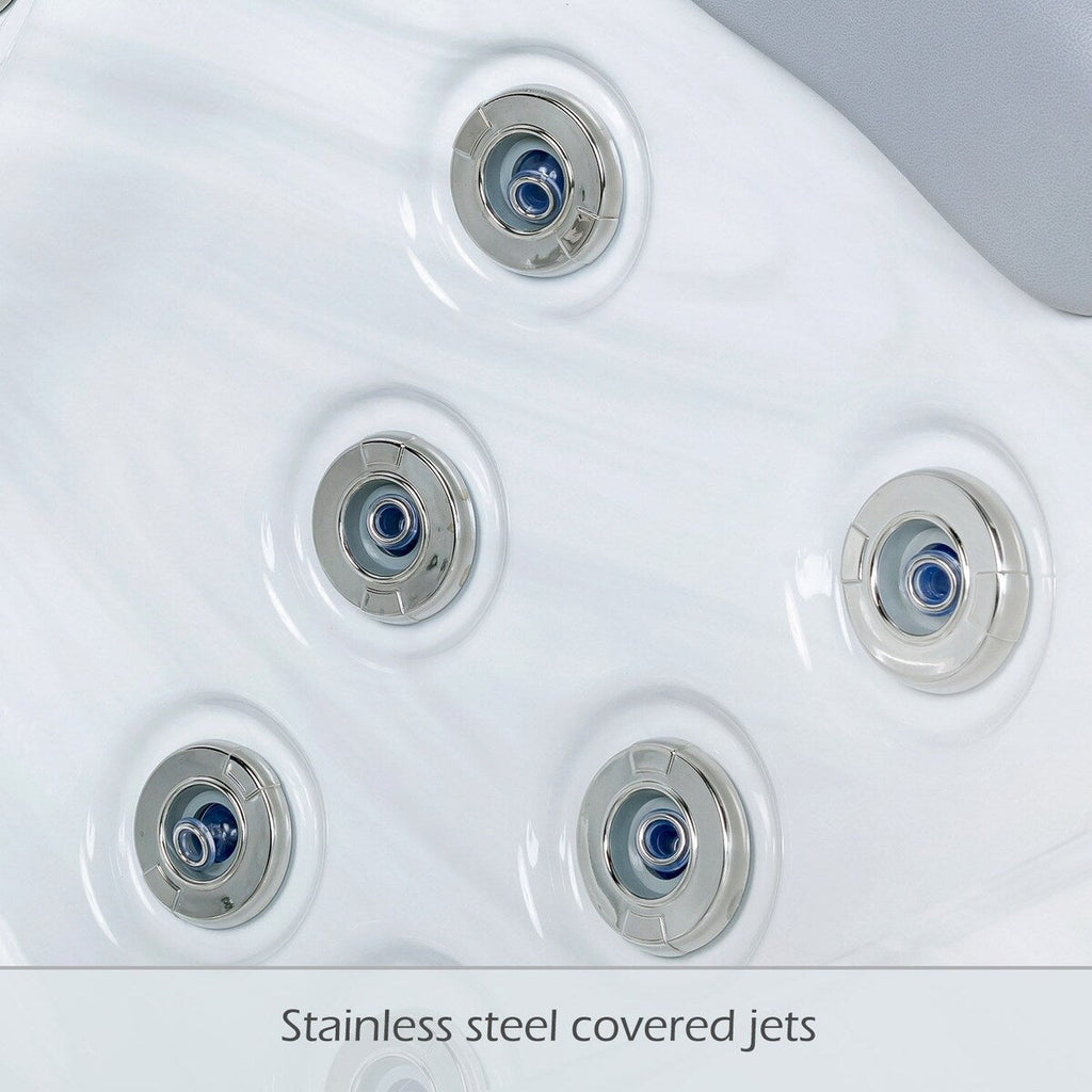 Buenospa Jersey 6 - Person 46 - Jet Hot Tub, Ice White, Gray with Ozone and LED Lights