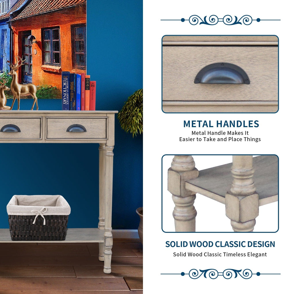 Burlington Wood 3-drawer Console Hallway Table