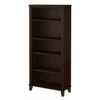 Bush Furniture Somerset Tall 5 Shelf Bookcase with Adjustable Shelves