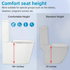 CB HOME 24'' Small Compact One Piece Toilet, Dual Flush Modern Siphon Short Toilet with Soft Closing Seat,16.5''Comfort Height