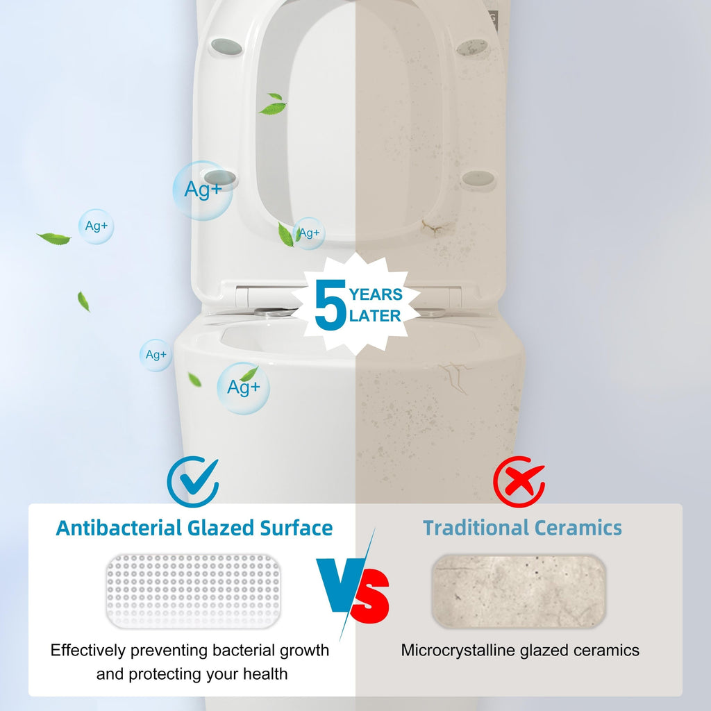 CB HOME 24'' Small Compact One Piece Toilet, Dual Flush Modern Siphon Short Toilet with Soft Closing Seat,16.5''Comfort Height