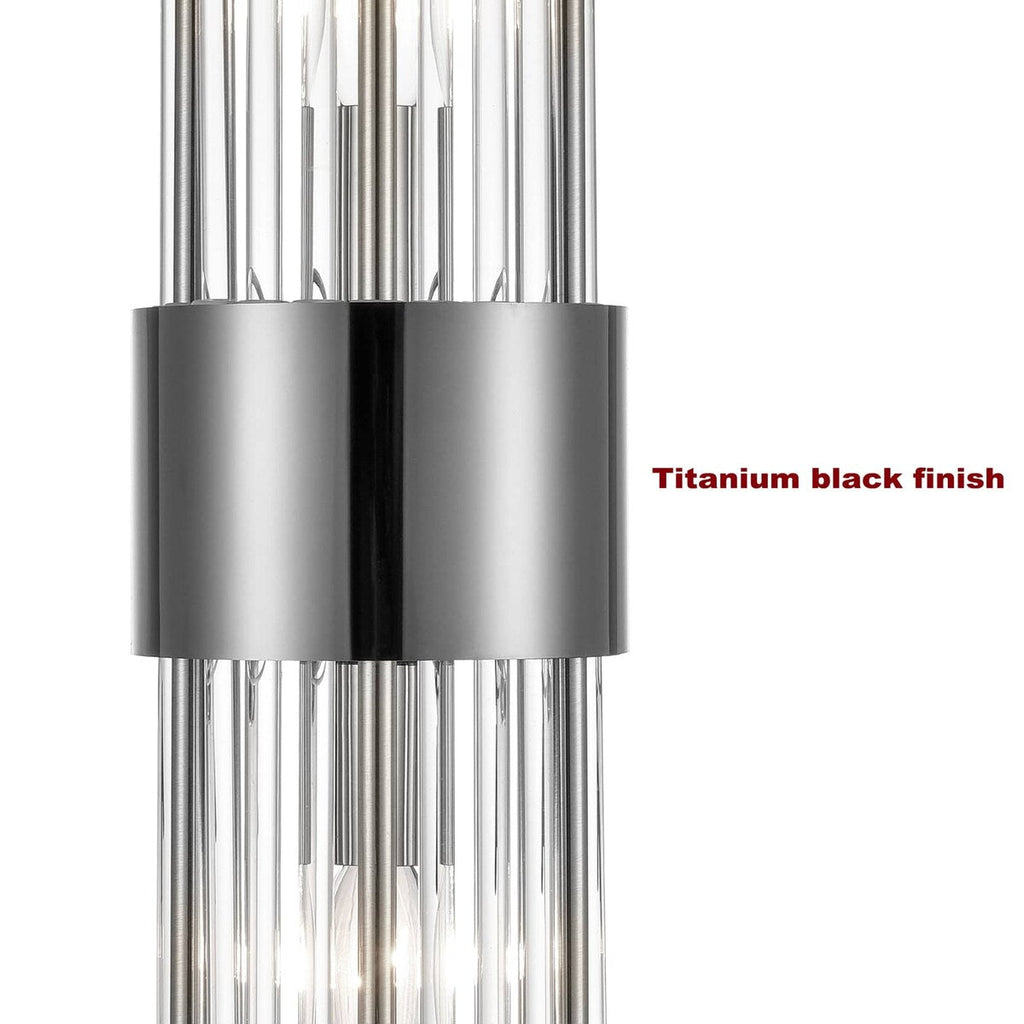 Cabrera Modern Metal Wall Sconce with Beautiful Crystal Clear Glass Rods for Bathroom Set of 2