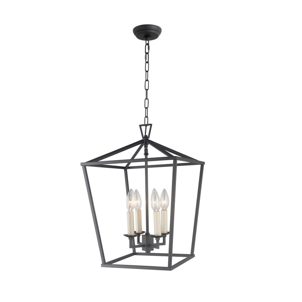 Candle Style Lantern Pendant Stairway or Kitchen Island Open Cage Chandelier - N/A