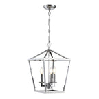 Candle Style Lantern Pendant Stairway or Kitchen Island Open Cage Chandelier - N/A