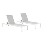 Cape Coral Outdoor Aluminum Chaise Lounge (Set of 2) by Christopher Knight Home - 77.56 D x 25.20 W x 11.80 H