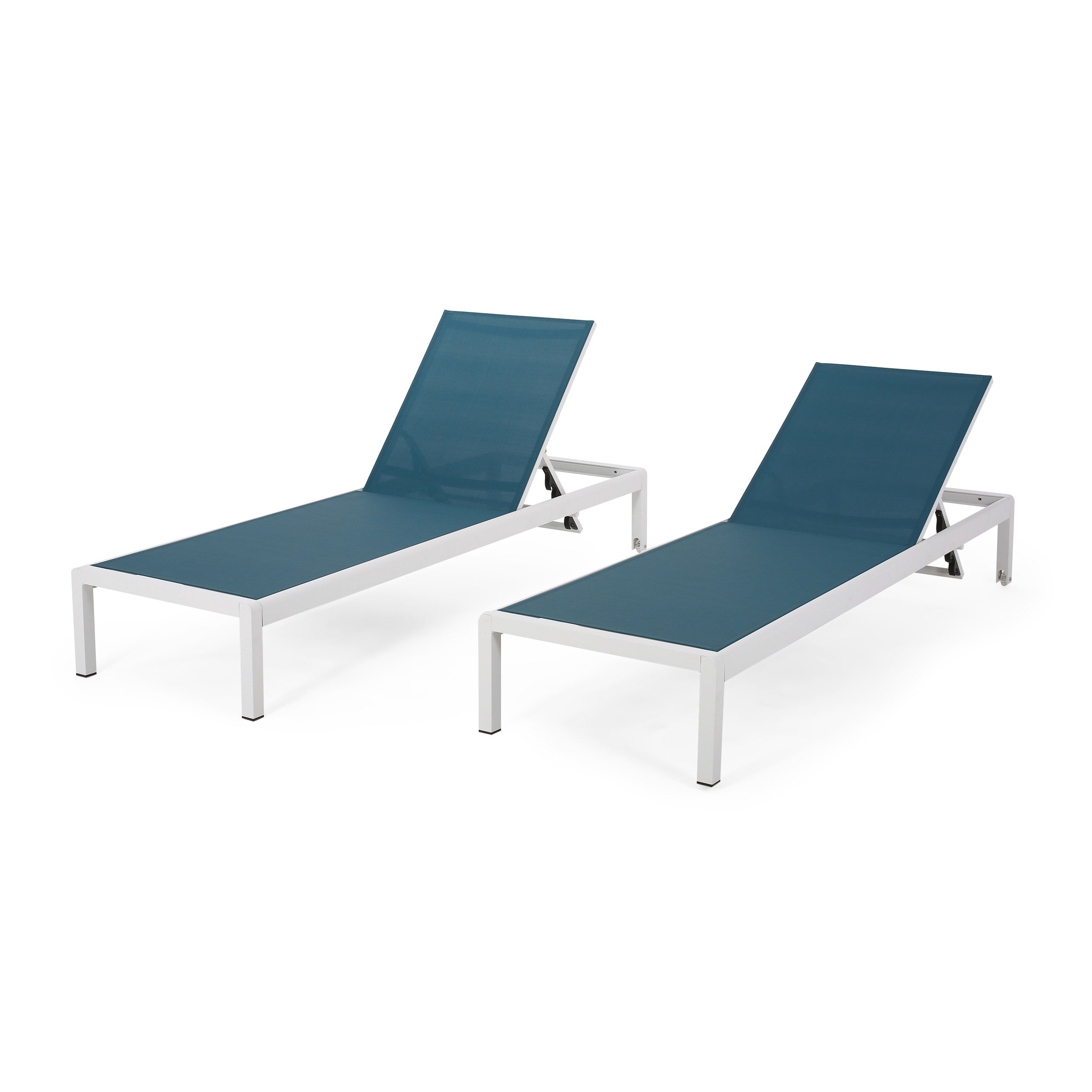 Cape Coral Outdoor Aluminum Chaise Lounge (Set of 2) by Christopher Knight Home - 77.56 D x 25.20 W x 11.80 H