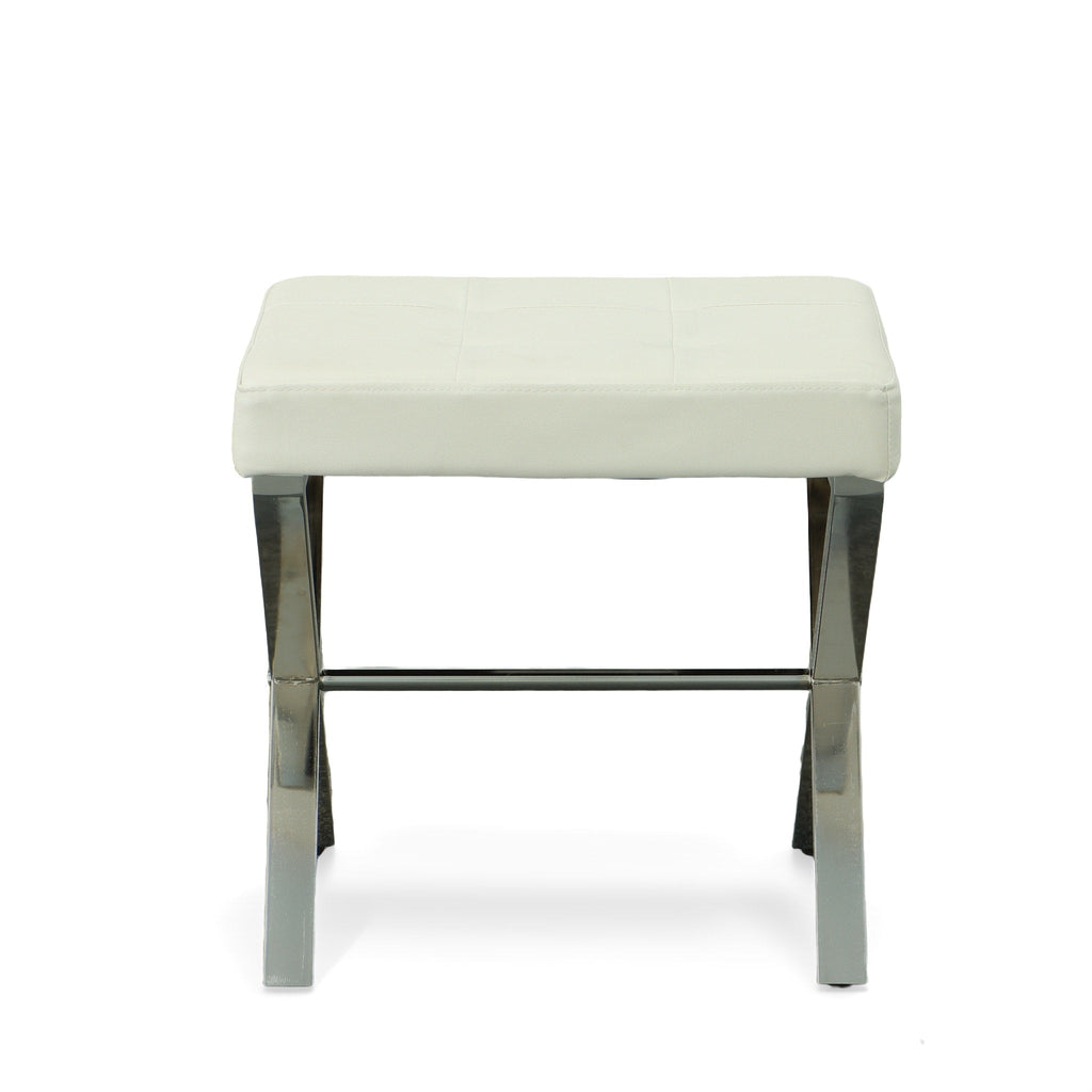 Carolina Living Elisabetta Vanity Bench - White/Chrome