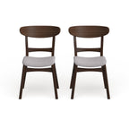 Abrielle Mid-Century Modern Upholstered Rubberwood Dining Chair (Set of 2) by Christopher Knight Home