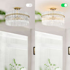 Casandra 4-light Brushed Brass Crystal Flush Mount