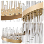 Casandra 5-light Shiny Bronze Chandelier with Clear Glass Bars - Shiny Bronze