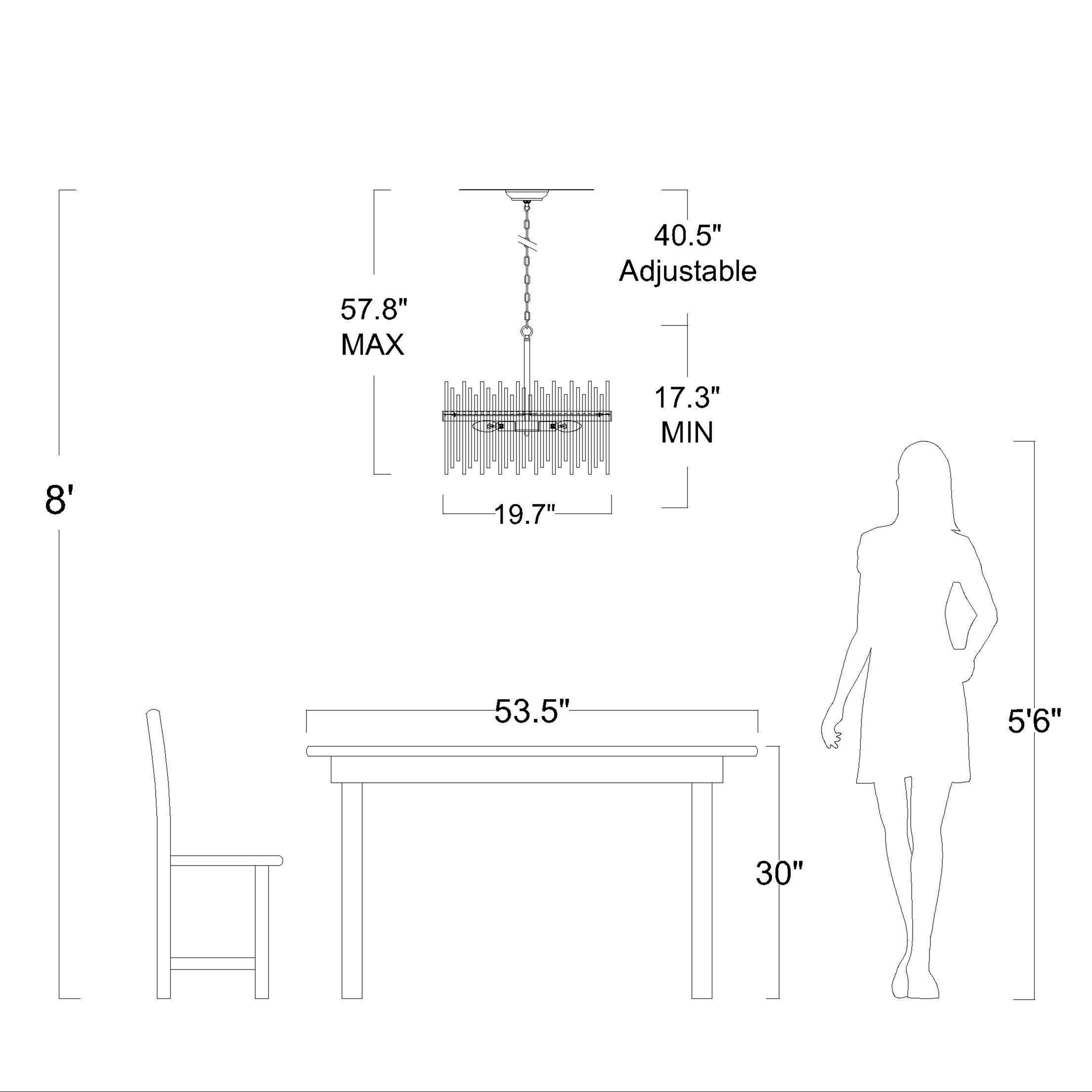 Casandra 5-light Shiny Bronze Chandelier with Clear Glass Bars - Shiny Bronze