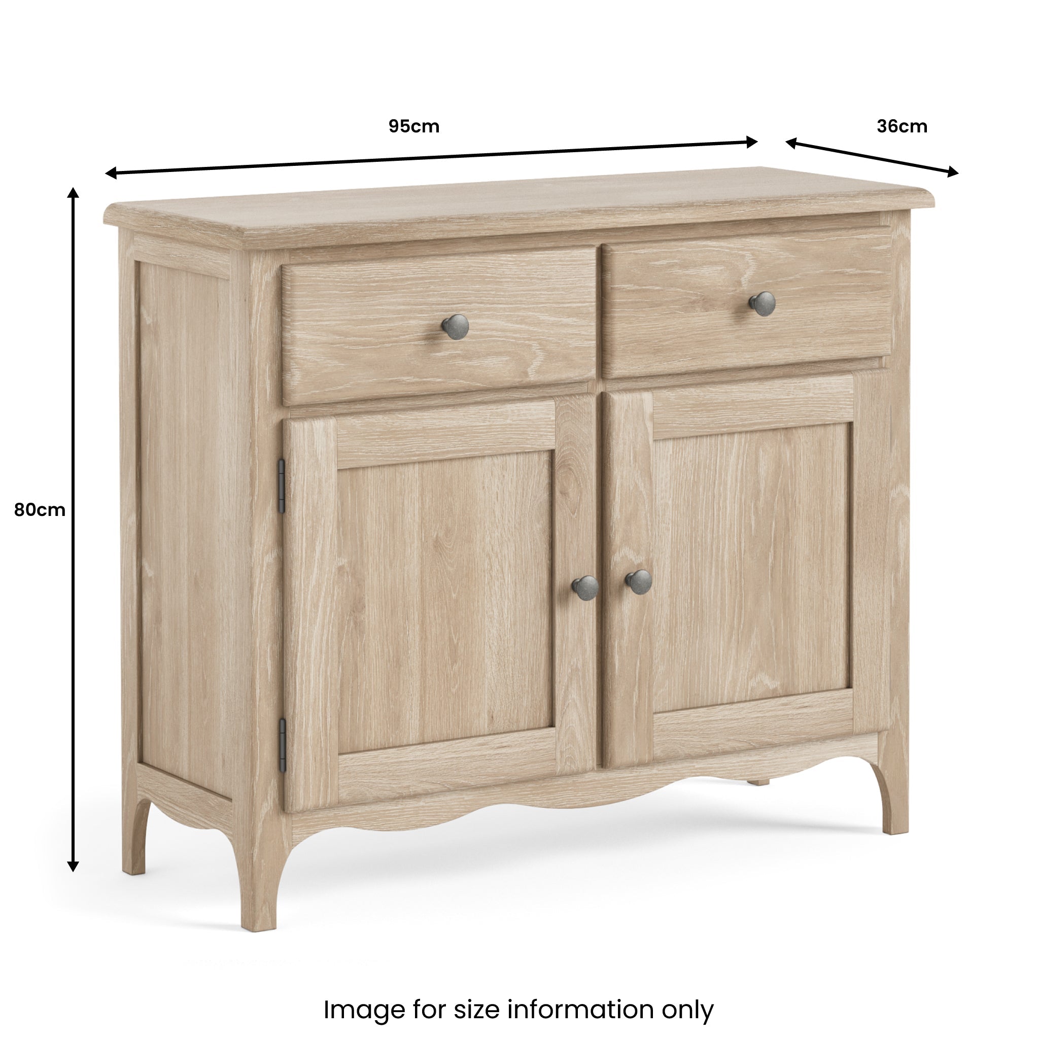 Petit buffet Céline en chêne lavé