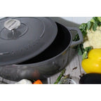 Chasseur 3.8-quart Caviar-Grey Enameled Cast Iron Oval Dutch Oven
