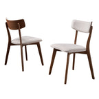Chazz Mid-Century Modern Upholstered Rubberwood Dining Chairs (Set of 2/4) by Christopher Knight Home