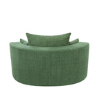 Chenille Accent Barrel Chair Lounge Chair, Round Sofa Chair Armchair with 360-Degree Swivel Base and 3 Removable Pillows