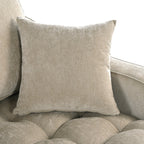 Chenille Chaise Lounge Sofa Bed, Upholstered Sofa Couch with Tufted Backrest and 2 Detachable Pillows for Living Room