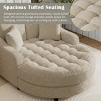 Chenille Chaise Lounge Sofa Bed, Upholstered Sofa Couch with Tufted Backrest and 2 Detachable Pillows for Living Room