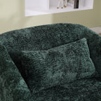 Chenille Swivel Barrel Chair, 360-Degree Comfy Accent Sofa for Living Room, Bedroom, and Study with Removable Cushion