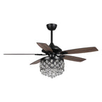 Chrome/ Crystal 4-light Chandelier/ Ceiling Fan with Remote