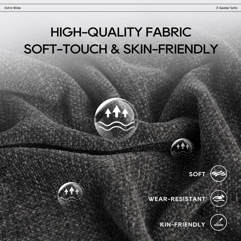 Cloud Modular Sofa Sectional 144 with Ottoman - Plush Chenille Fabric Living Room Couch