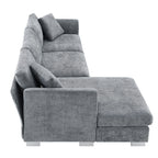 Cloud Sectional Sofa,L-Shaped Luxury Couch Set With 2 Free Pillows,4-Seat Chenille Indoor Furniture With Oversized Chaise