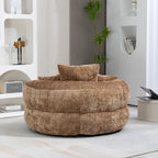 Coffee Oversized 42.52 Chenille Lazy Bean Bag Single Sofa with Three Pillows for Bedroom