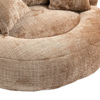 Coffee Oversized 42.52 Chenille Lazy Bean Bag Single Sofa with Three Pillows for Bedroom