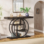 Console Table for Entryway, Industrial 4-Tier Sofa Table Behind Couch