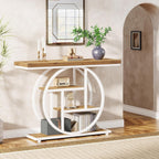Console Table for Entryway, Industrial 4-Tier Sofa Table Behind Couch