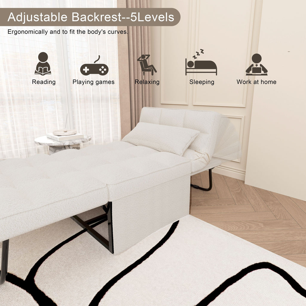 Convertible Sofa Bed Sleeper Sofa Chair Couch Folding Ottoman Recliner Chairs for Living Room