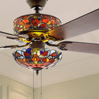 Copper Grove Guasipati 52-inch Tiffany-style Magna Carta Ceiling Fan - 52L x 52W x 16.5