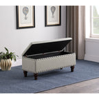 Copper Grove Muscari Upholstered Storage Bench with Nailhead Trim