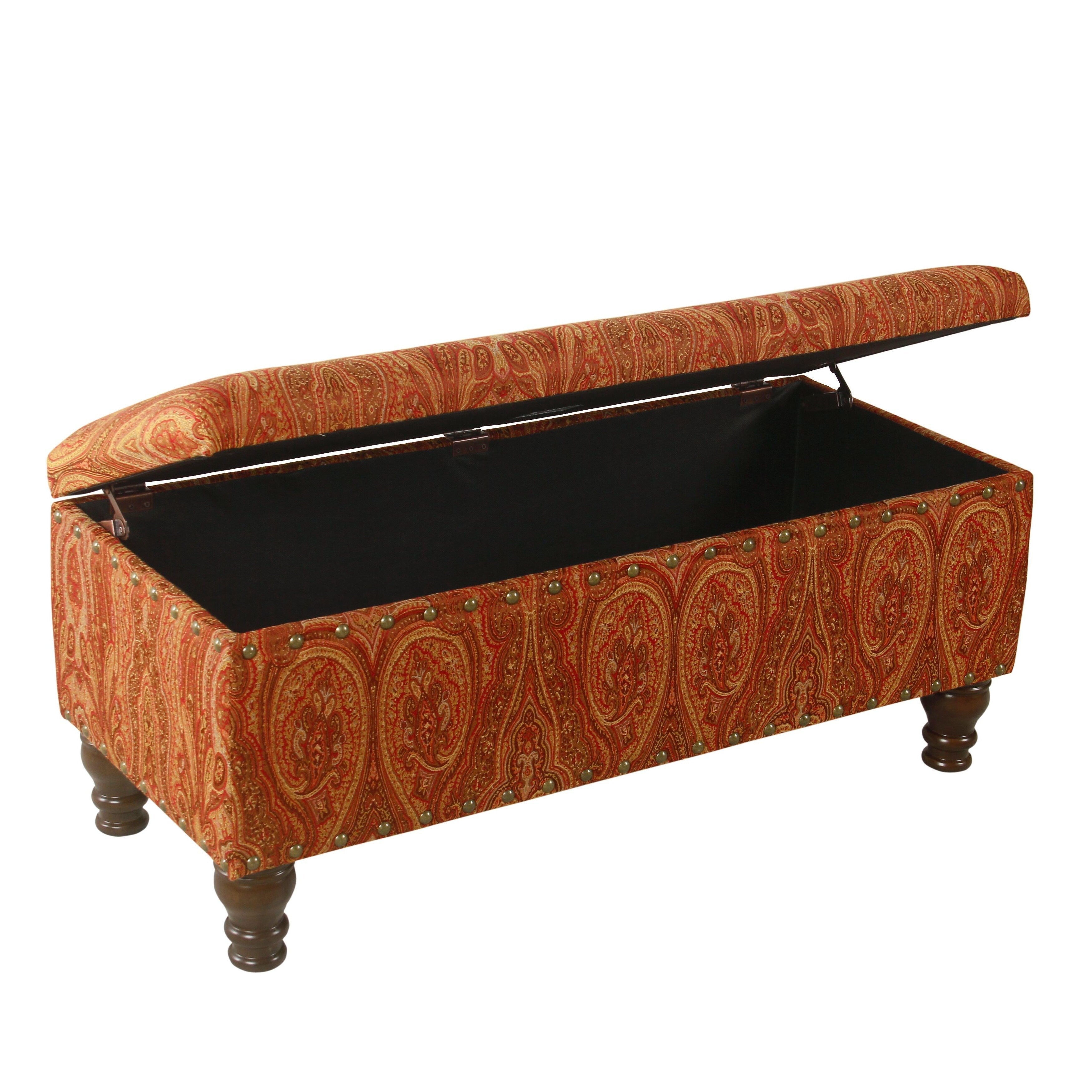 Copper Grove Muscari Upholstered Storage Bench with Nailhead Trim