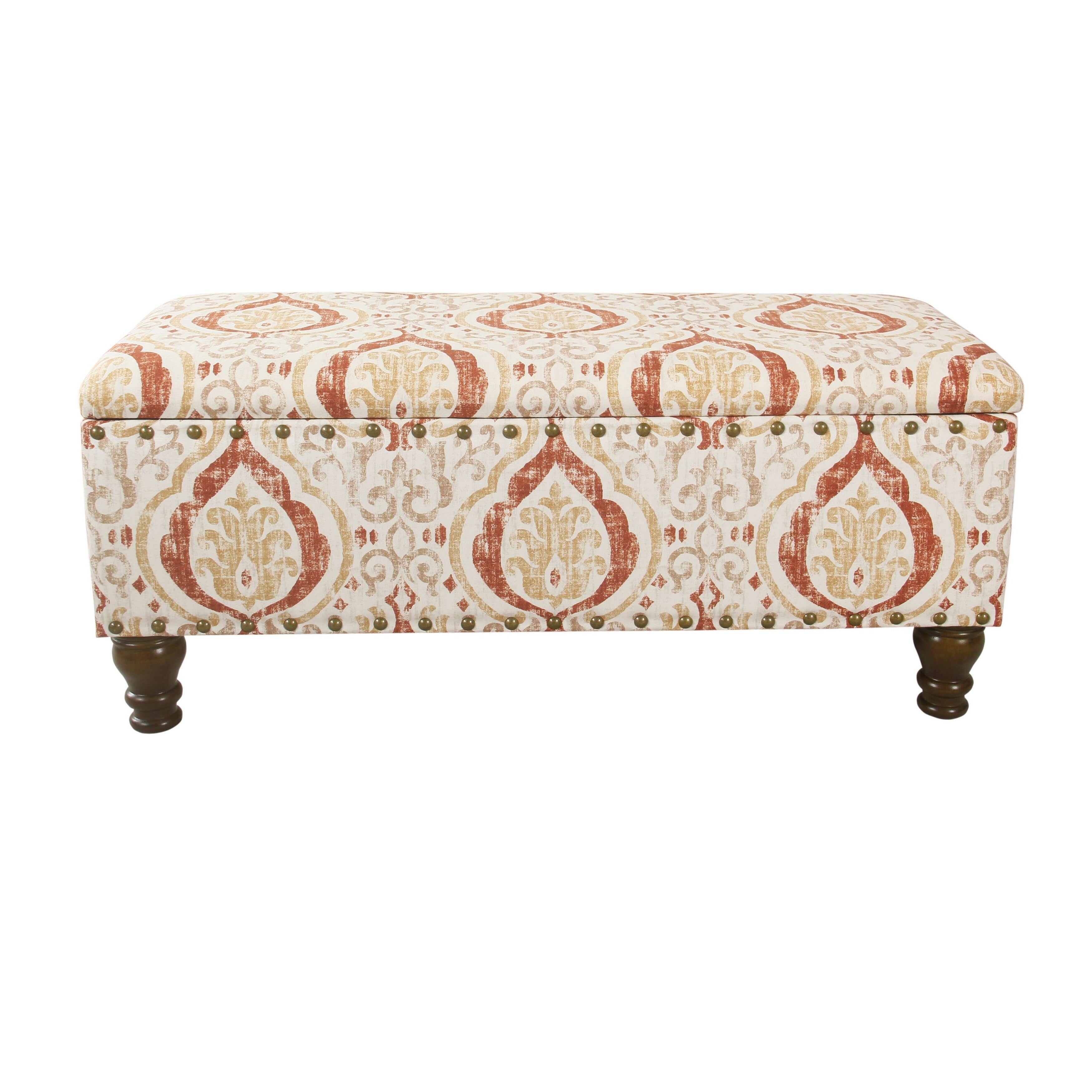 Copper Grove Muscari Upholstered Storage Bench with Nailhead Trim