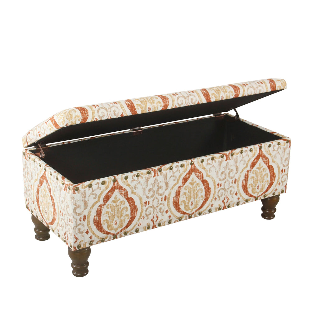 Copper Grove Muscari Upholstered Storage Bench with Nailhead Trim