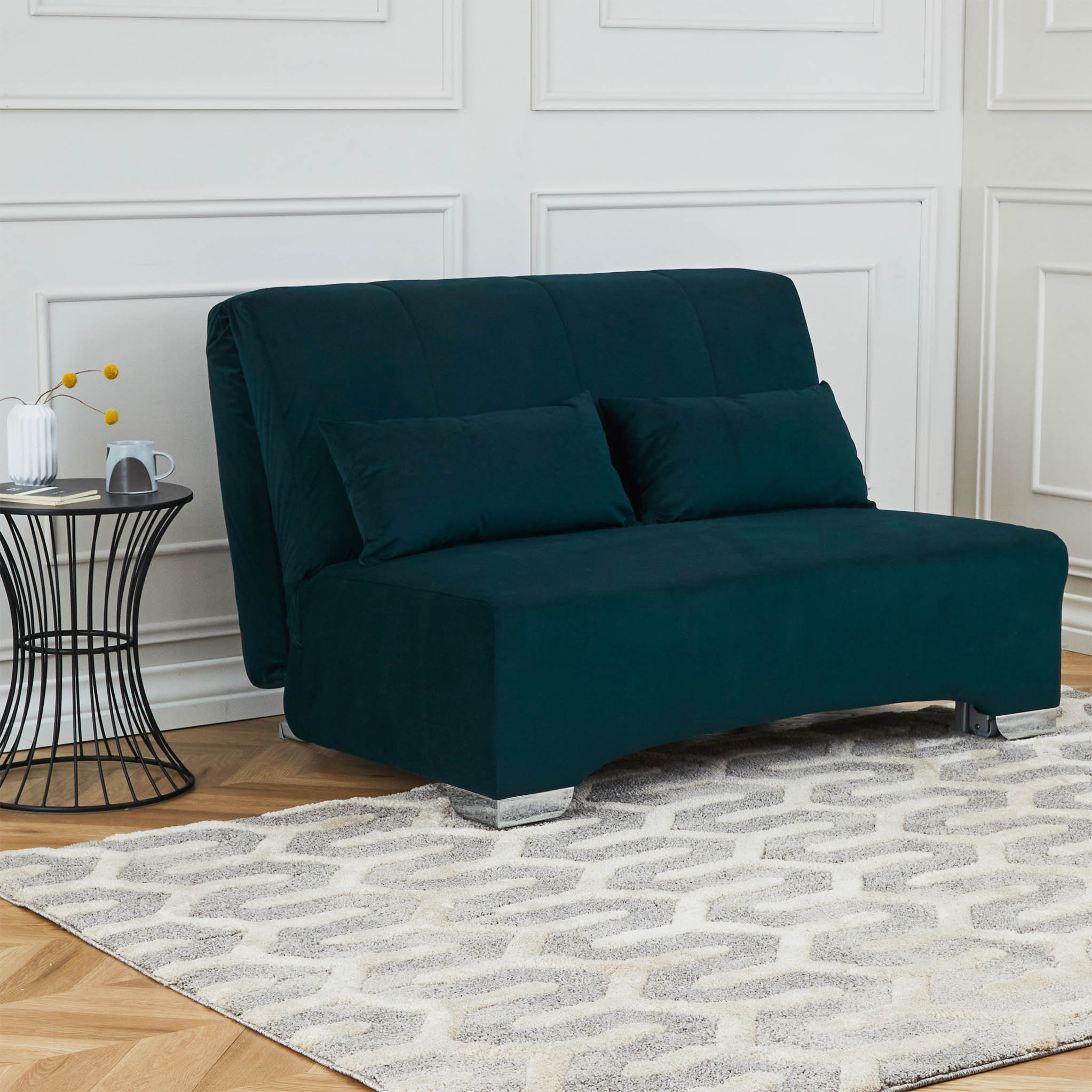 Canapé-lit en velours Cortez