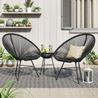 Corvus Sarcelles 3-Piece Modern Wicker Acapulco Bistro Set