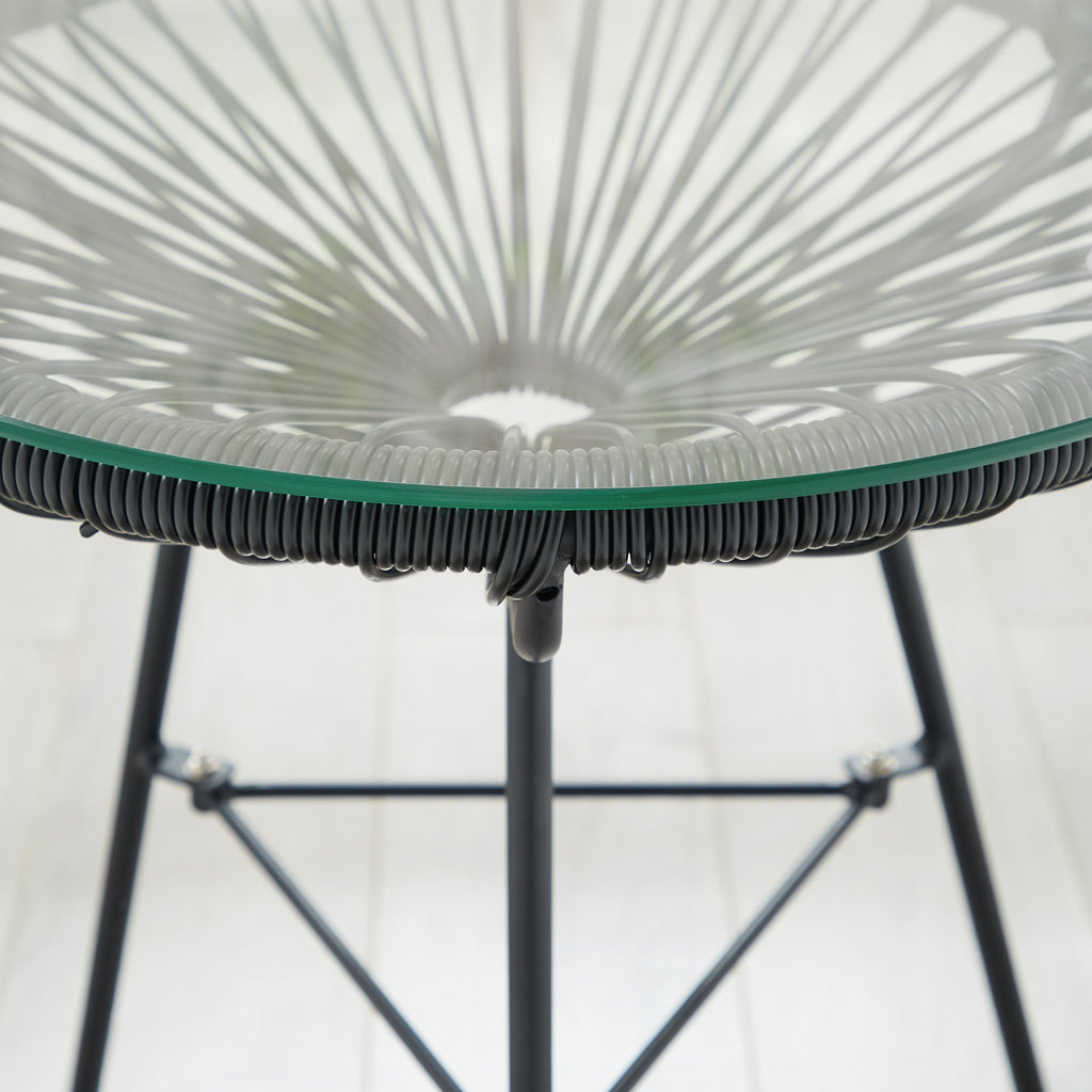 Corvus Sarcelles 3-Piece Modern Wicker Acapulco Bistro Set