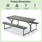 Costway 6FT Picnic Table Bench Set Outdoor HDPE Heavy-Duty Table for - See Details