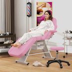 Costway 72 Massage Bed with Hydraulic Stool Adjustable Backrest &