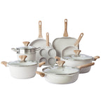 Country Kitchen Induction Cookware 13 Piece Cast Aluminum Pots and Pans with BAKELITE Handles