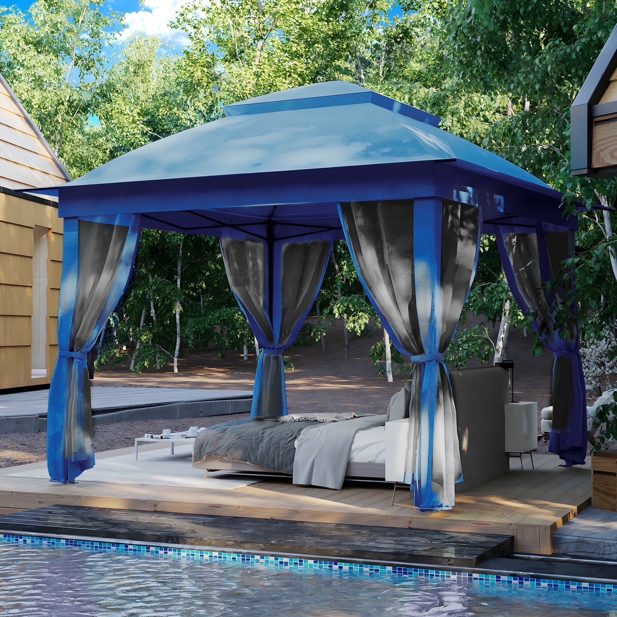 Cozywor 11 ft. x 11 ft. Pop-Up Steel Gazebo with Mosquito Netting