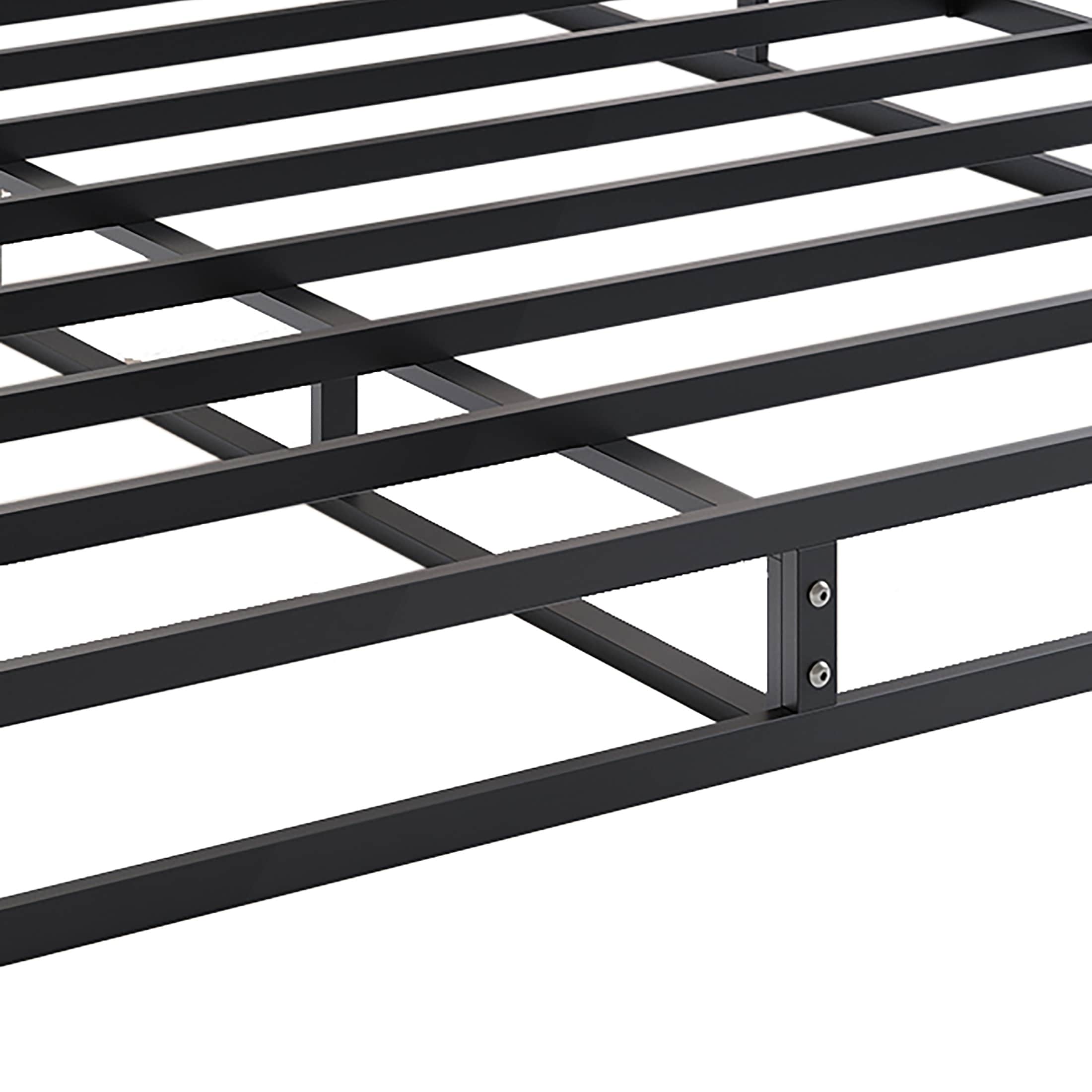 CraftPorch 5-Inch Metal Box Spring with Warm Grey Linen Cover