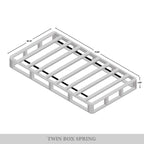 CraftPorch Solid Wood 5-Inch Box Spring Foundation with Wood Slats with Warm Grey Linen Cover